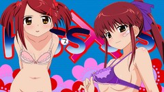 Japan Anime Japanese anime girls comedy bra boobs harem Kiss X 