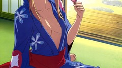 Japan Anime red eyes kimono blondes anime girls yukata Japanese 