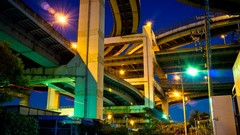 Japan Asia urban streets cityscapes osaka freeway