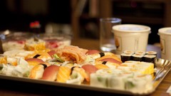 Japan food sushi Japanese multicolor sushi rolls