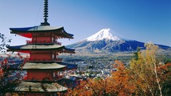 Japan mount fuji Chureito Pagoda