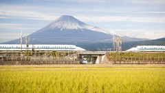 Japan mount fuji trains Shinkansen