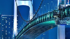 Japan Tokyo rainbow bridge cityscapes city night