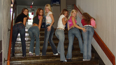 Jeans ass looking back