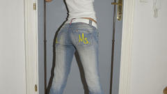 Jeans ass looking back