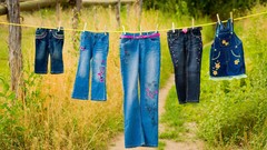 Jeans clothes clothes lines