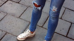 Jeans Converse legs All Star ripped ripped jeans body parts