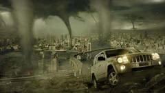 Jeep tornado cityscapes buildings