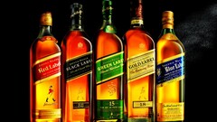 johnnie walker alcohol black background bottles numbers