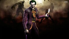 joker artwork video games knife green hair video game art