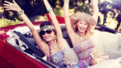 Joy summer woman cars blondes brunettes cabriolet