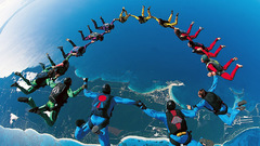 Jump scary photography blue