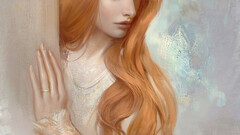 Justine Florentino drawing wavy hair digital art Women