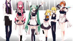 Kagamine len waitress twintails