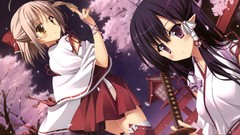 Katana Anime sakura anime girls miko scans Saeki Nao