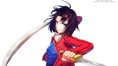 Katana brown pink eyes blue eyes short hair kara no kyoukai 