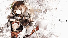 Katana samurai brown eyes brunettes hanabi