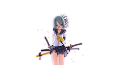 Katana school uniforms weapons