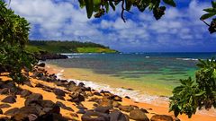 Kauai beach moloaa sky