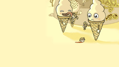 Kid scary eating icecreams