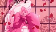 Kimono blossoms short hair