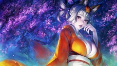 Kimono long hair animal ears video games Japanese clothes 