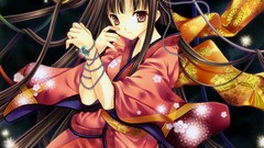 Kimono long hair anime girls Japanese clothes Tatekawa Mako 
