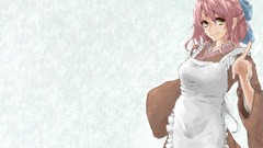 Kimono pink hair anime girls brown eyes short hair tsukihime 