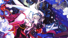 Kissing purple hair miko