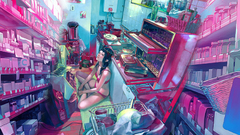 Kitchen sad anime girls