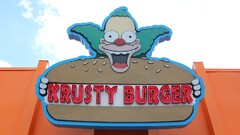 Krusty the Clown burgers sign The Simpsons