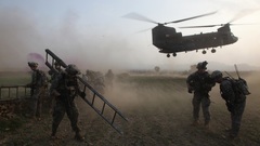 Ladder Helicopters military vehicles CH-47 Chinook M4 carbine