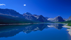 Lake dual monitor mountain