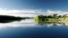 Lake gruyere summer scenery