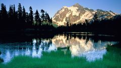 Lake landscape mountain nature
