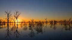 Lake sunset glow naked