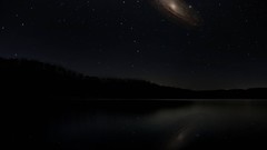 Lakes starry sky Andromeda Galaxy night landscapes Imgur
