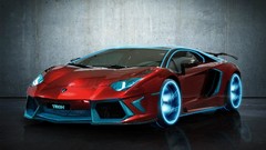 Lamborghini Tron Supercars Neon lights Lamborghini-Aventador