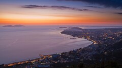 landscape coast sunset cityscape City Lights Albania City lights