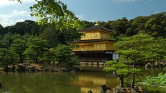 landscape nature Lake Trees Japan pagoda