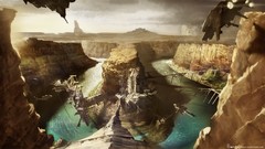 Landscapes canyon artwork futuristic EVANLEE82