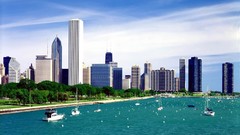 Landscapes Chicago Boats lake