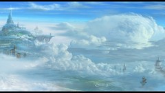 Landscapes clouds Anime drawings cityscapes skyscapes ucchiey