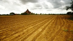 Landscapes clouds Asia lines countryside fields Myanmar asian 