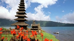Landscapes clouds Bali Indonesia Temples buildings