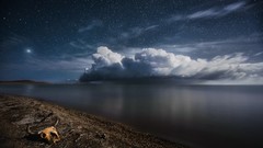 Landscapes clouds evening Tibet lakes plateau Skie