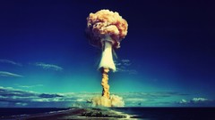 Landscapes clouds explosion bombs skies atomic atomic bomb isle 