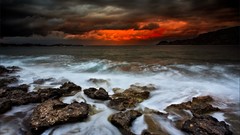 Landscapes clouds sea shorelines Storm Front