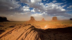 Landscapes clouds Utah rocks Monument Valley valleys rock 