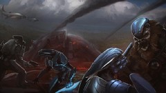 Landscapes clouds War smoke phantom Crash science fiction halo 